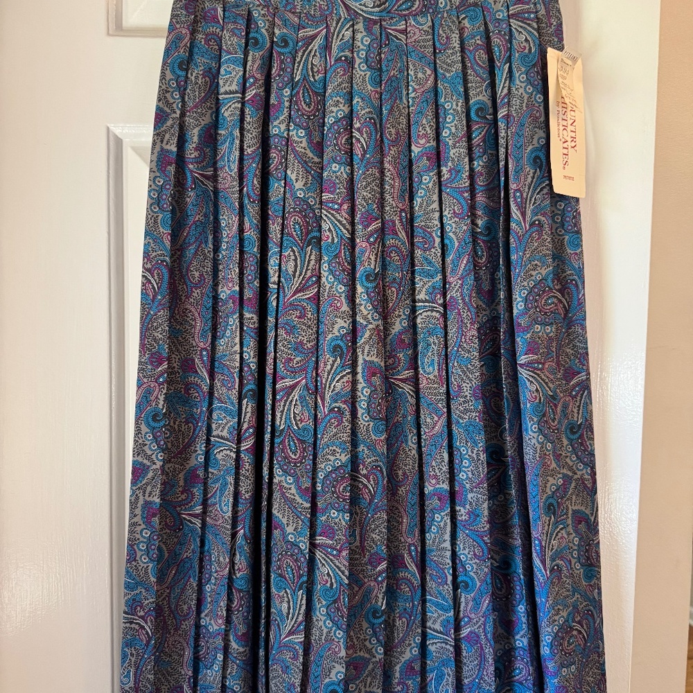 Vintage Pendleton country sophisticates paisley pleated skirt
